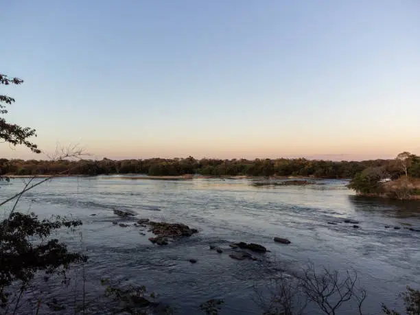 Tocantins river amidst the nature of the Brazilian savannah