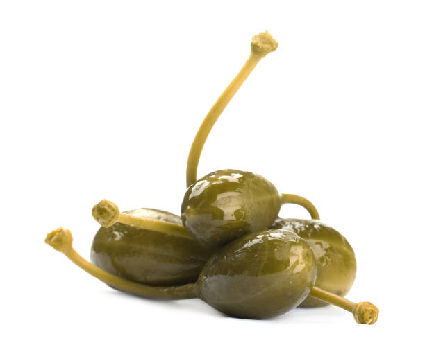 istock Many delicious pickled capers on white background 1417616153
