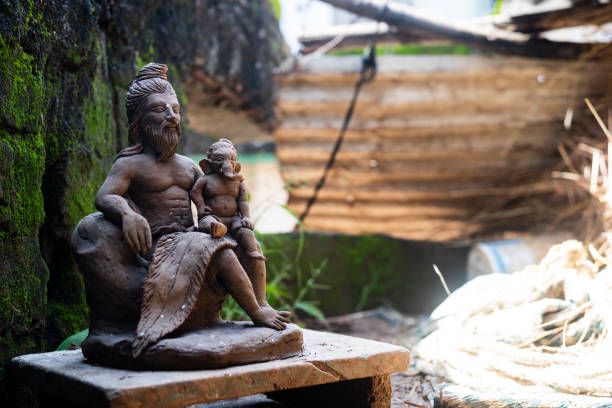 istock Eco-friendly clay model of Lord Ganesh sitting 1417616335