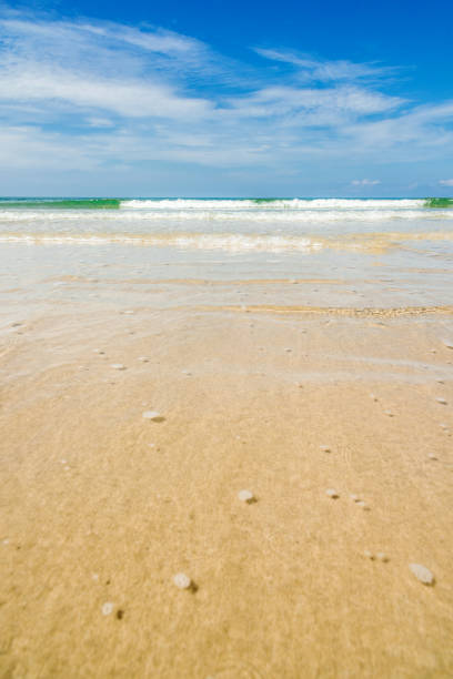 istock Wave and Sand beach background thailand 1417618313