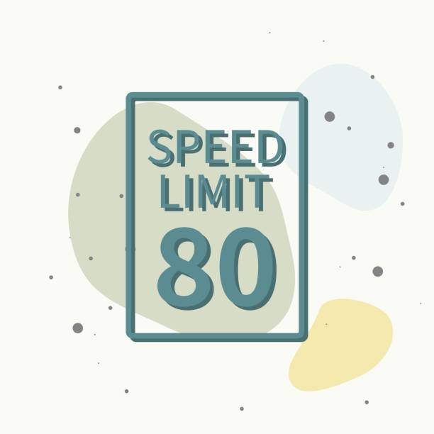 wektorowe ograniczenie prędkości 80 mph na wielokolorowym tle. - 11723 stock illustrations