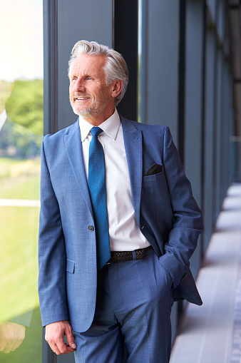 Portrait of Pensive Senior Old Man Thinking New Plan