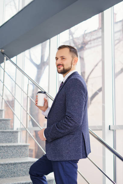 istock A businessman on the stairs. 1417626104