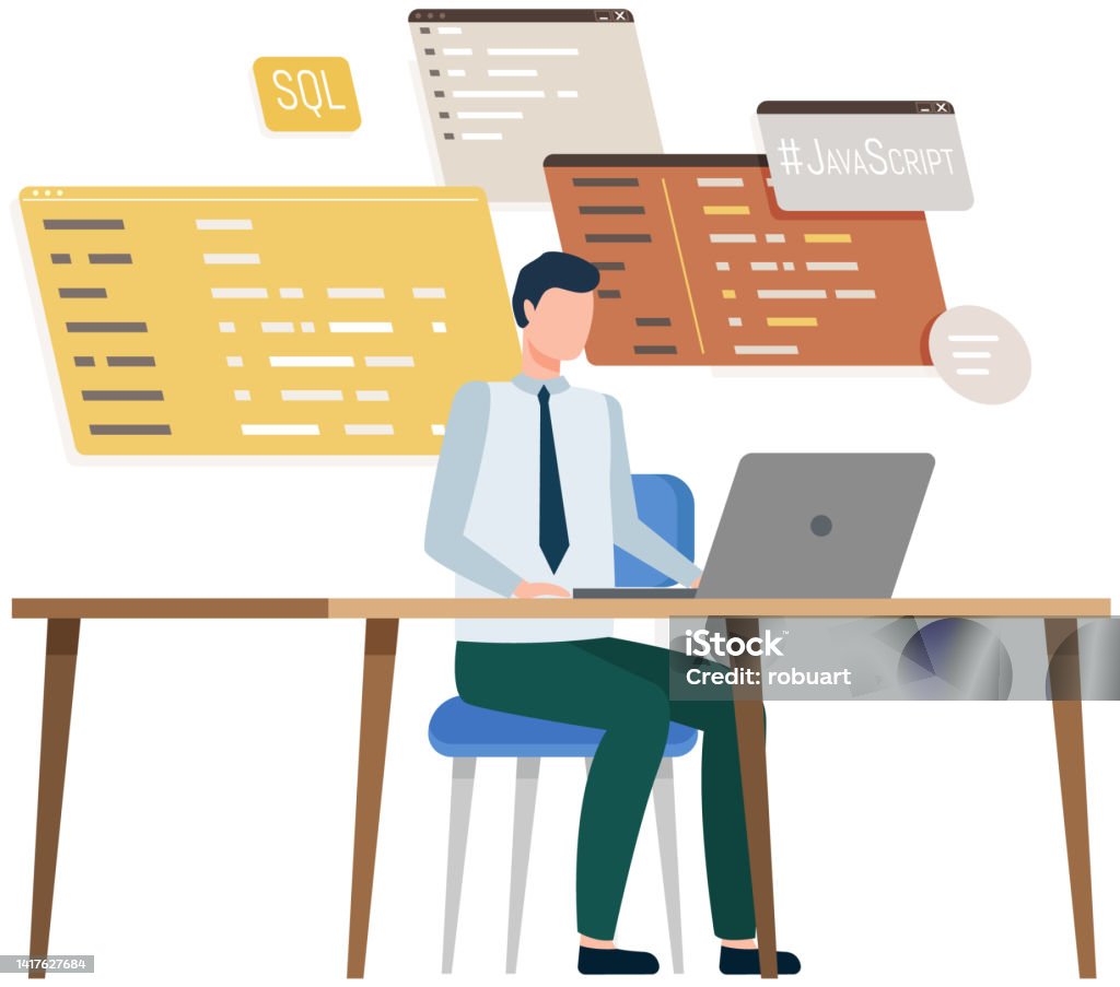 Programmer Engineering And Coding Set Of Programmers Working On Web ...