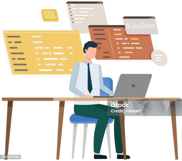 Programmer Engineering And Coding Set Of Programmers Working On Web ...