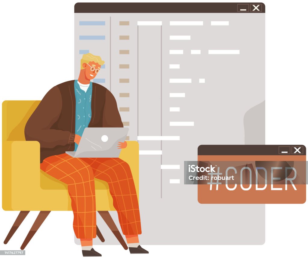 Programmer Engineering And Coding Set Of Programmers Working On Web ...