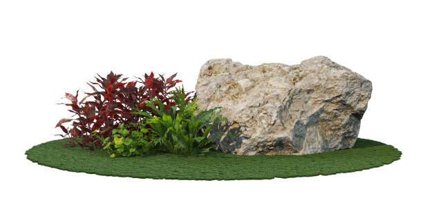 istock stone Garden decoration on a white background 1417628367