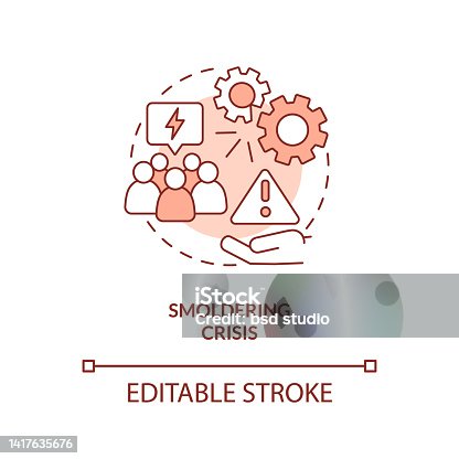 istock Smoldering crisis red concept icon 1417635676