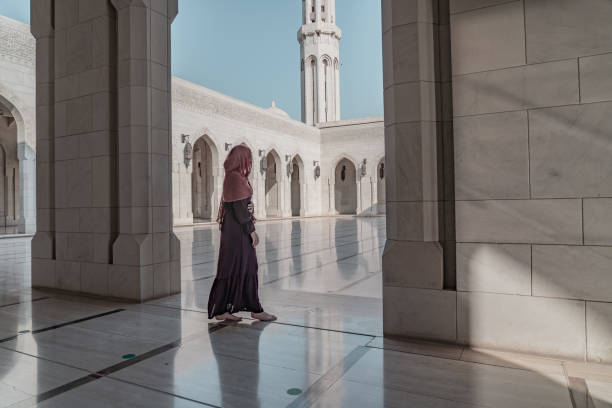 istock Woman discovering the mosque in Muscat 1417636541