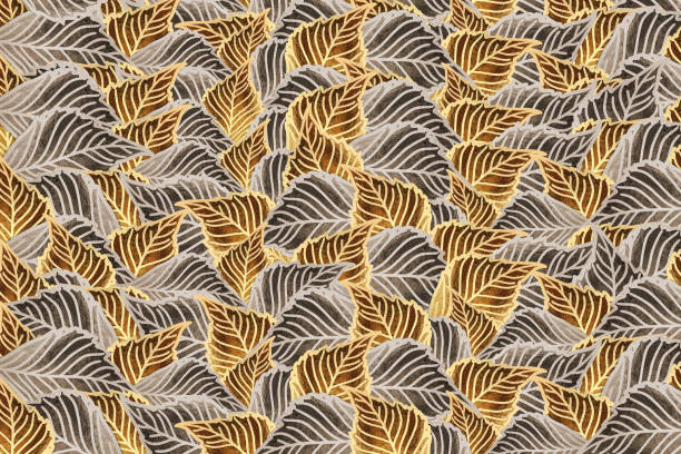 Full Frame of Brown Leaves Texture Background.