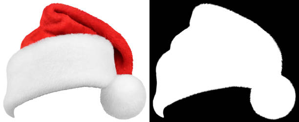 babbo natale berretto rosso isolato su bianco - personal accessory cap christmas santa claus foto e immagini stock