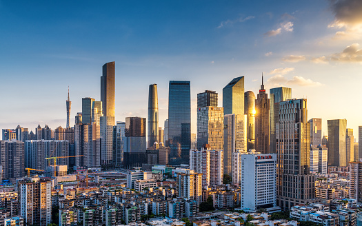 Guangzhou city skyline from the perspective of aerial photography