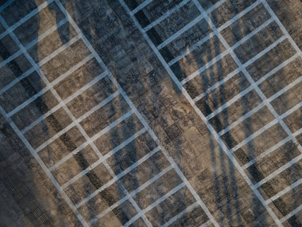 istock High angle vision of motorcycle parking space under sunlight. 1417641211
