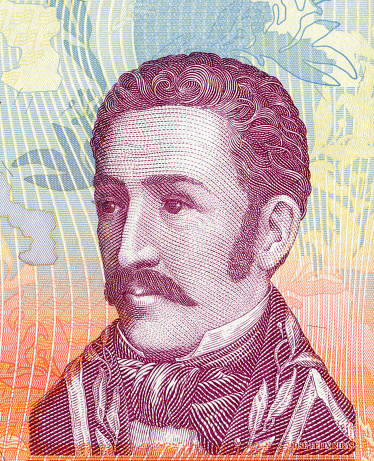 Jose Felix Ribas Portrait Pattern Design on Venezuelan Bolivar Currency
