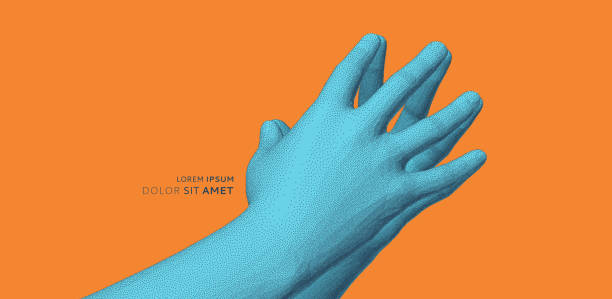 istock Two human hands. Business concept. 3D vector illustration. Design for banner, flyer, poster, cover or brochure. 1417644285