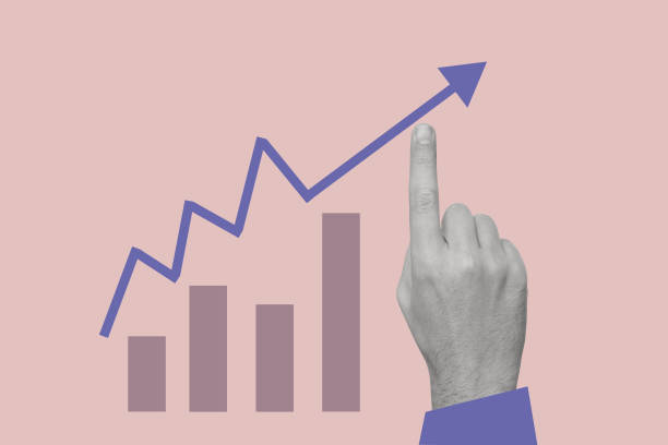 istock Art collage with male hand and graphs. 1417645721