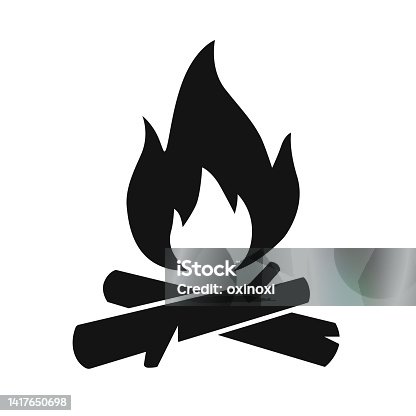 istock Campfire symbol bonfire vector icon 1417650698