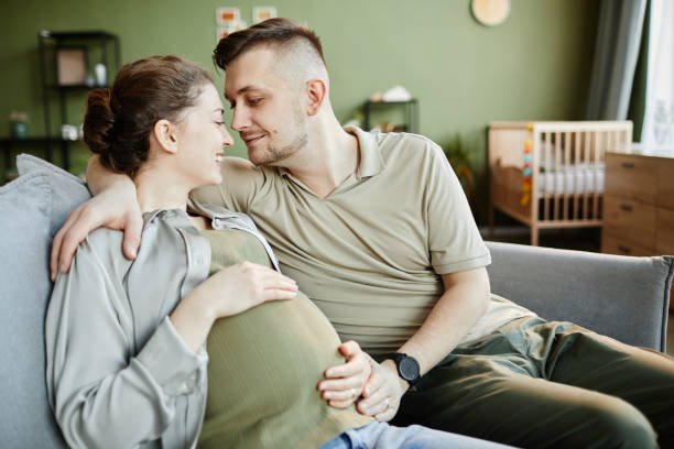 istock Lovely couple enjoying each other at home 1417656061