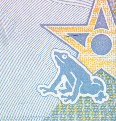 Poison Arrow Frog Pattern Design on Venezuelan Bolivar Currency
