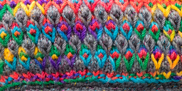 Colorful knitting texture for background in design. The concept of knitting warm clothes
