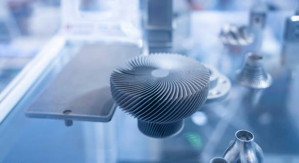 Metal products made by metal 3D printing. Modern additive technology.