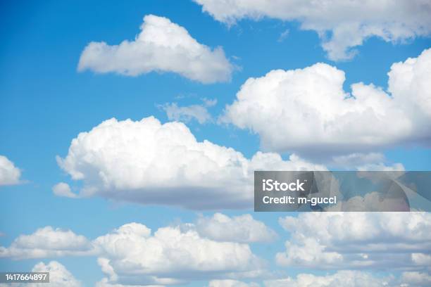 Blue Skies With Summer Cumulus Clouds Stock Photo - Download Image Now - Cumulus Cloud, Abstract, Backgrounds