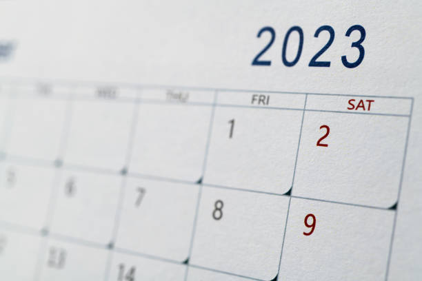 istock Close up of 2023 calendar 1417665819