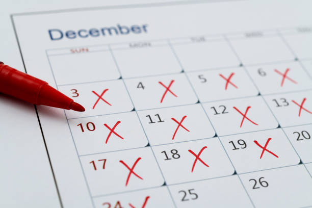 istock Calendar page with cross shape 1417665861
