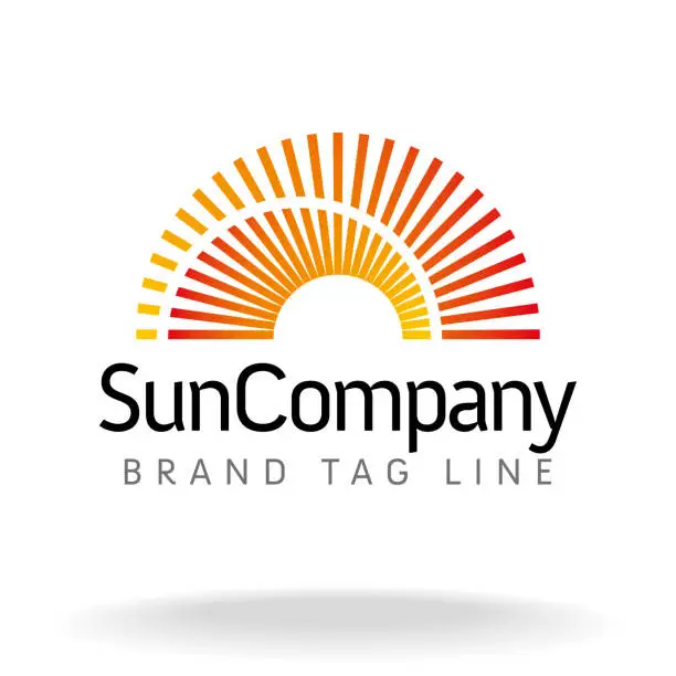 Vector illustration of Dynamic Bright Sun Rays Brand Company Symbol