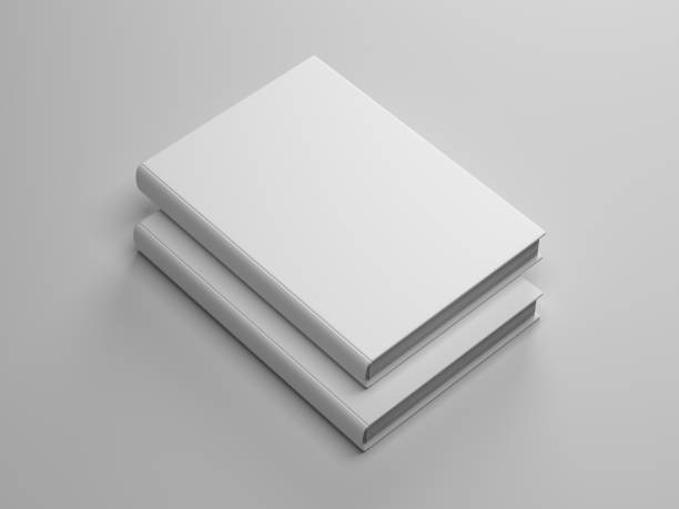 istock Two White Books Mockup with blank textured hard cover 1417668376