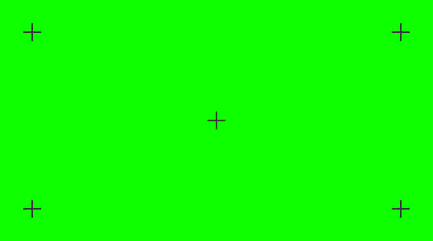 Chroma key background. Green screen with point icon. Vector illustration