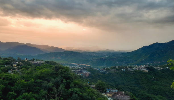 istock Beautiful scene of sunset in clouds 1417671224