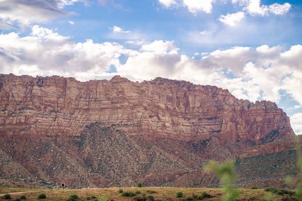 istock Red rocks under a clear blue sky on a sunny day 1417674784