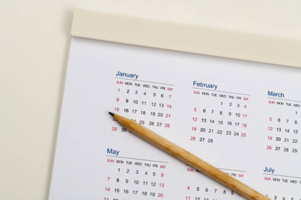 istock Calendar page with a pencil 1417676406