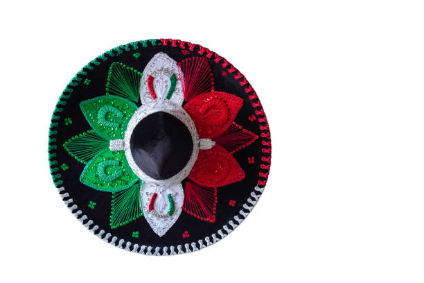 Mexican charro hat on white background. stock photo