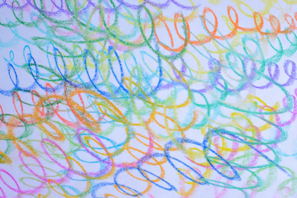 istock Textured paper painted with chalk in different colors. 1417679892