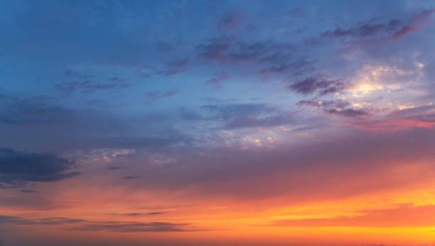 istock Beautiful bright sunset sky.  Sunset sky background. 1417682343