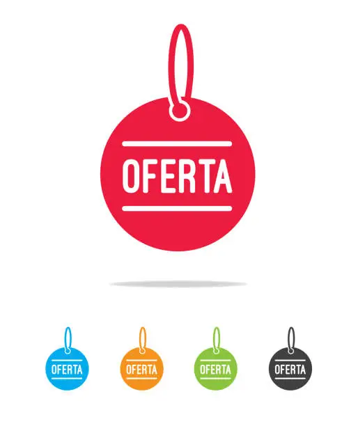 Vector illustration of Offer Spanish Label
