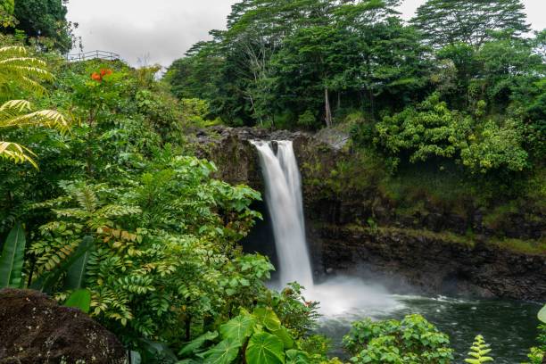 istock Beautiful view of a waterfall surrounded with greenery 1417685389