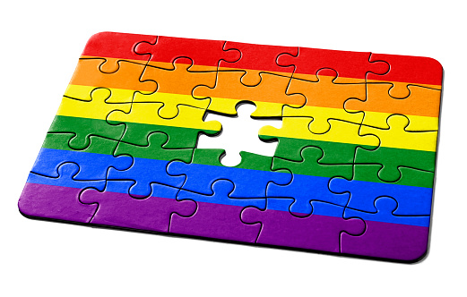 Jigsaw puzzle needs the final piece as a solution to a problem or challenge.
