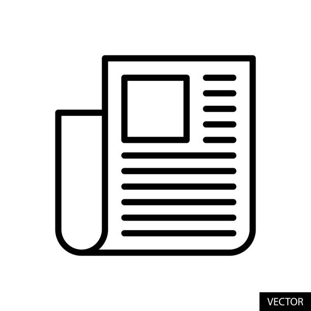 Newspaper, Newsletter vector icon in line style design isolated on white background. Editable stroke. Newspaper, Newsletter vector icon in line style design for website design, app, UI, isolated on white background. Editable stroke. EPS 10 vector illustration. newsletter stock illustrations