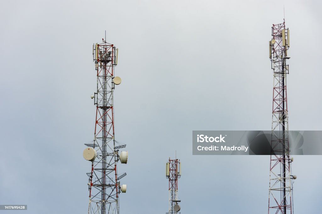 Telecom Internet Receiver 5g Network Telecom Towers Stock Photo - Download Image Now - 5G ...