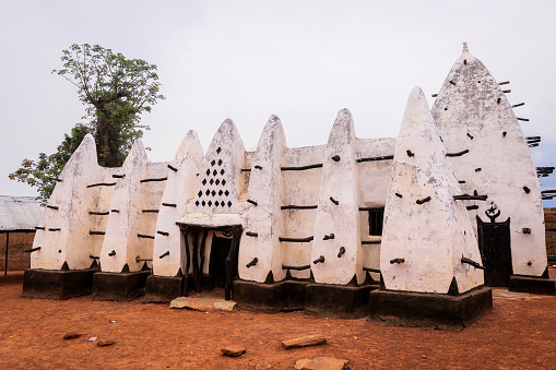 Entrance View to the Larabanga Mosque, oldest mosque in Ghana and one of the oldest in West Africa