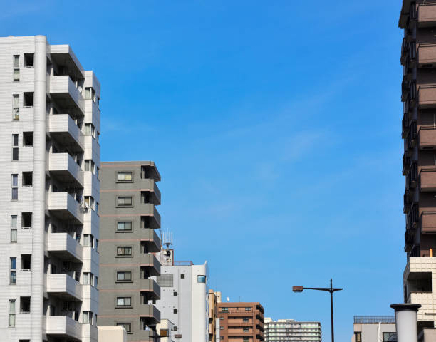 istock Blue sky and cityscape. 1417696623