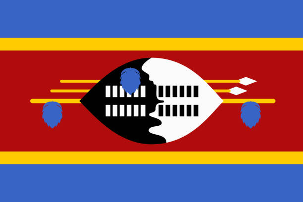 illustrations, cliparts, dessins animés et icônes de drapeau du swaziland. couleurs officielles. illustration vectorielle plate - swaziland