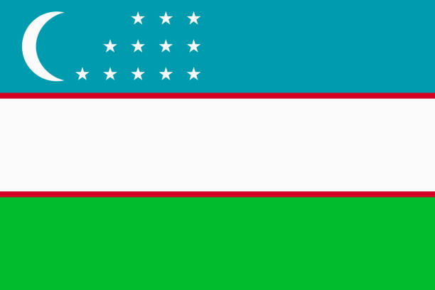 Flag of Uzbekistan. Official colors. Flat vector illustration Flag of Uzbekistan. Uzbek national banner and patriotic symbol. Official colors. Flat vector illustration. uzbekistan stock illustrations