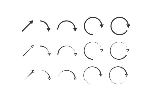 ilustrações de stock, clip art, desenhos animados e ícones de circle arrow icon. arrow up symbol. sign pointer vector. - downgrade