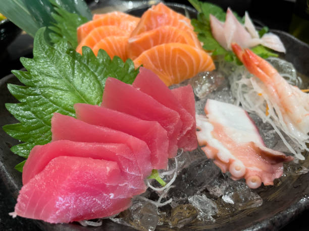 istock Raw Fish Sashimi Set is inviting to try. 1417706841