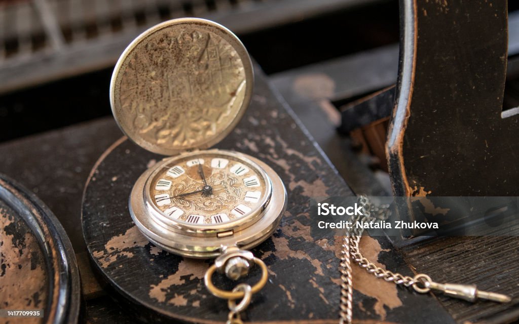 vintage watch on a chain Antique Stock Photo