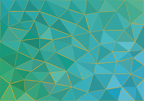 Vector green geometric background design. Horizontal Geometrical background, header, footer in Origami style with gradient. Design for your background, cover, poster, banner, flyer, brochure